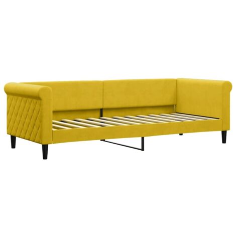 Sofá cama sin colchón terciopelo amarillo 80x200 cm vidaXL
