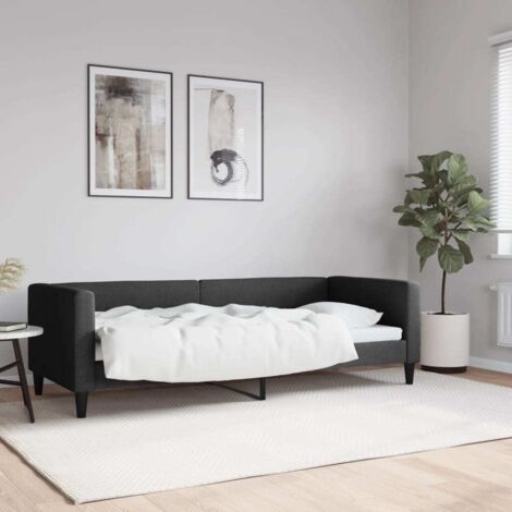 Sofá cama sin colchón tela negro 80x200 cm vidaXL (1/5)