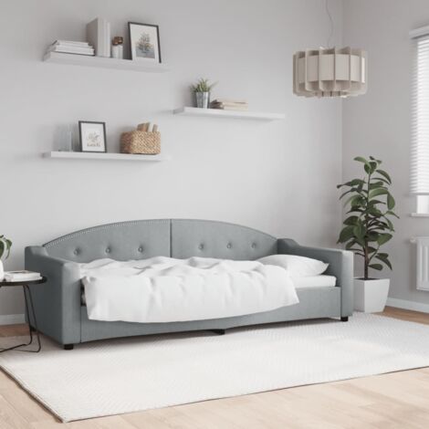 Sofá cama sin colchón tela gris claro 80x200 cm vidaXL (1/5)
