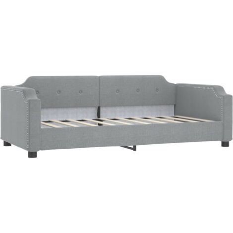 Sofá cama sin colchón tela gris claro 80x200 cm vidaXL (1/5)