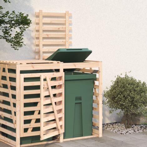 Extensión para cobertizo de cubos de basura madera maciza pino vidaXL