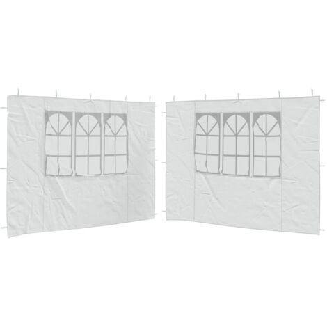 Paredes laterales de carpa de fiesta con ventana 2uds PE blanco vidaXL