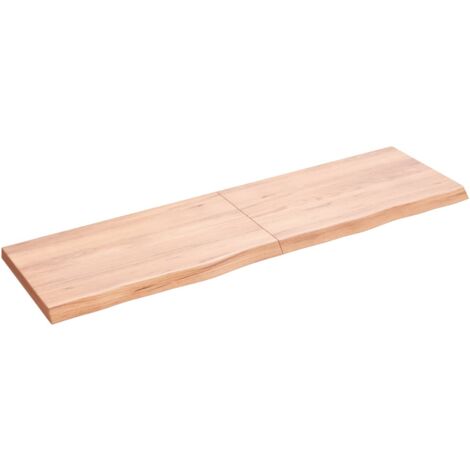 Encimera baño madera maciza tratada marrón claro 140x40x(2-4)cm vidaXL (1/5)