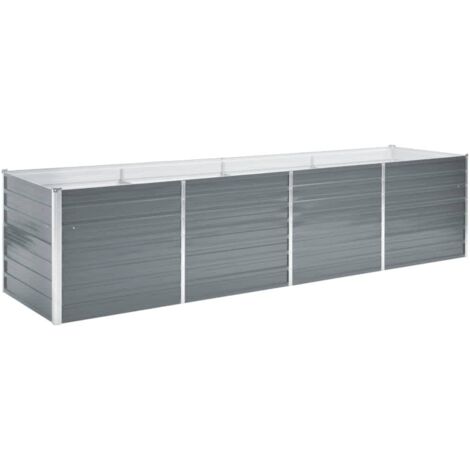 Arriate de jardín de acero galvanizado gris 320x80x77 cm vidaXL