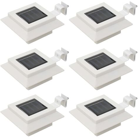 Lámparas solares de exterior LED cuadradas 6 uds 12 cm blanco vidaXL