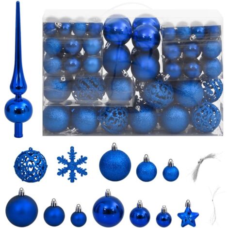 Juego de bolas de Navidad 111 pzas poliestireno azul vidaXL (1/5)