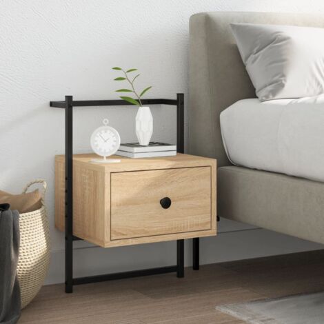 Mesita de noche de pared roble Sonoma 35x30x51 cm vidaXL
