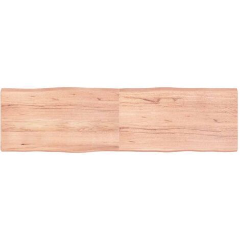 Tablero mesa madera tratada borde natural marrón 180x50x(2-6)cm vidaXL