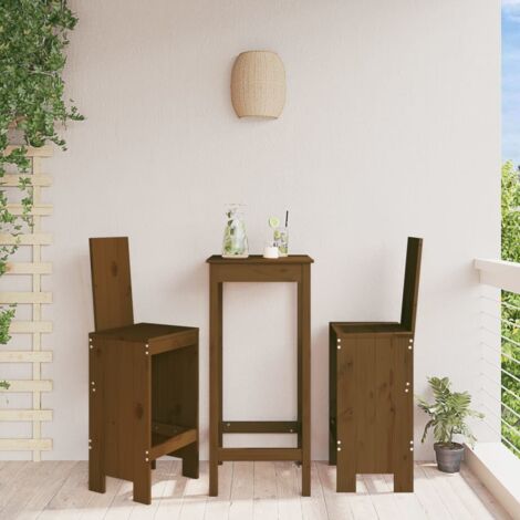 Taburetes de cocina 2 uds madera pino marrón miel 40x42x120 cm vidaXL (1/5)