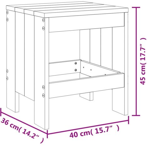 Taburetes de jardín 2 uds madera de abeto Douglas 40x36x45 cm vidaXL