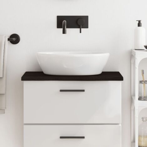 Encimera baño madera maciza tratada marrón oscuro 60x40x2 cm vidaXL (1/5)