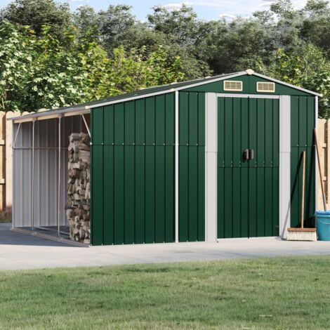 Cobertizo de jardín acero galvanizado verde 277x279x179 cm vidaXL