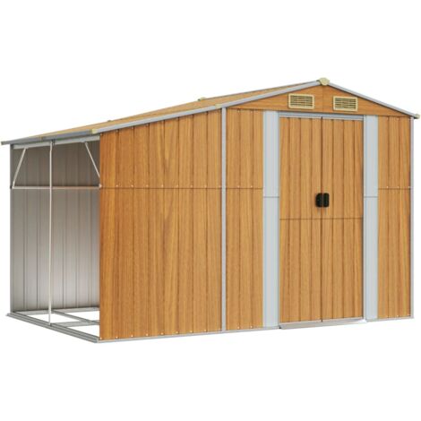 Cobertizo jardín acero galvanizado marrón claro 277x192,5x179cm vidaXL