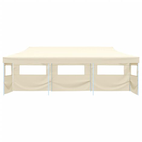 Carpa de fiestas pop-up plegable con 5 paredes crema 3x9 m vidaXL