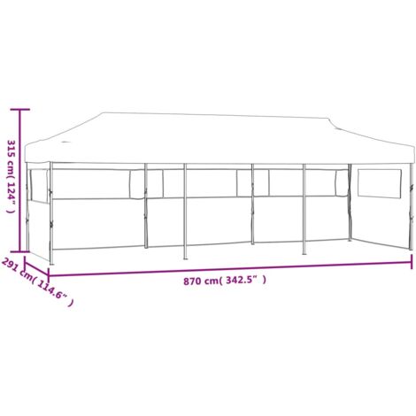 Carpa de fiestas pop-up plegable con 5 paredes crema 3x9 m vidaXL