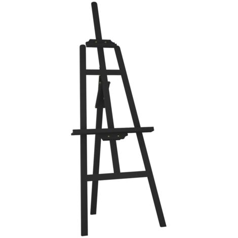 Caballete de pintura madera maciza pino negro 53,5x95x127 cm vidaXL
