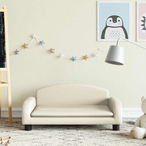 Sofá para niños de cuero sintético crema 70x45x30 cm vidaXL