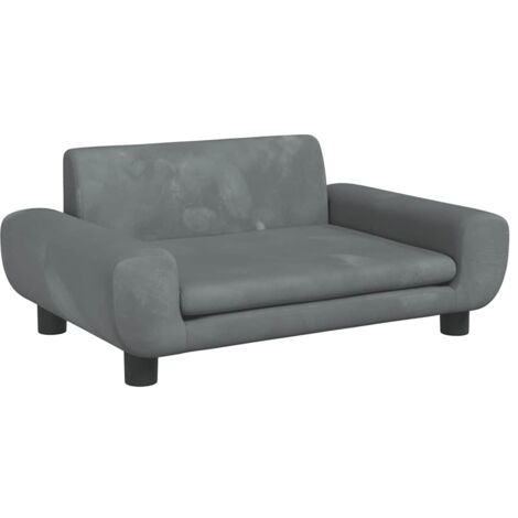 Sofá para niños de terciopelo gris oscuro 70x45x33 cm vidaXL
