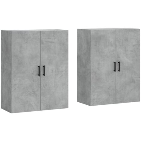 Armario de pared 2 unidades gris hormigón 69,5x34x90 cm vidaXL (1/5)