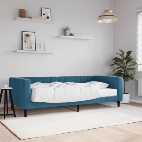 Sofá cama con colchón terciopelo azul 90x200 cm vidaXL