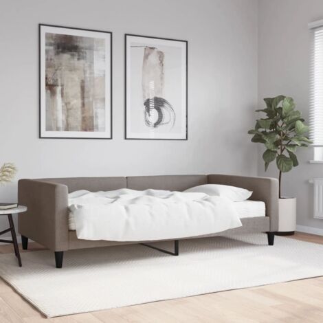 Sofá cama con colchón tela gris taupe 100x200 cm vidaXL (1/5)