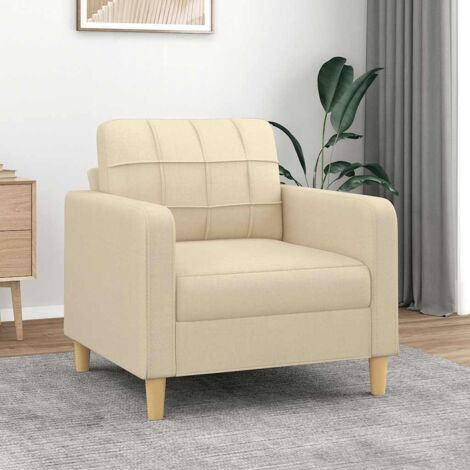 Sillón de tela color crema 60 cm vidaXL