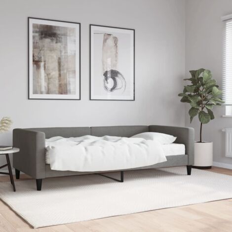 Sofá cama con colchón tela gris oscuro 90x200 cm vidaXL