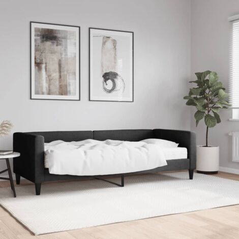Sofá cama con colchón tela negro 80x200 cm vidaXL