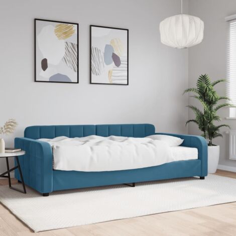 Sofá cama con colchón terciopelo azul 100x200 cm vidaXL