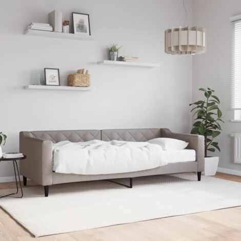 Sofá cama con colchón tela gris taupe 80x200 cm vidaXL