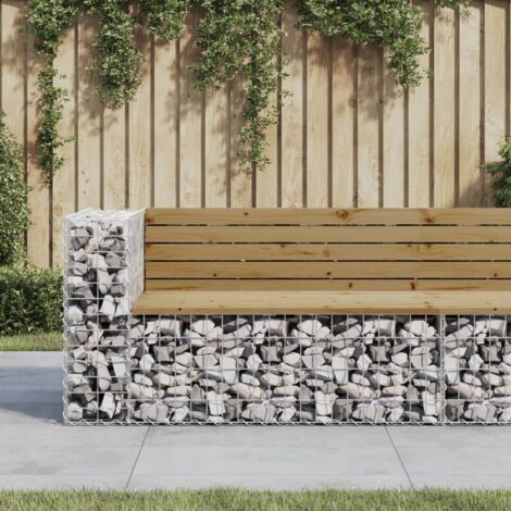 Banco jardín diseño gavión madera pino impregnada 122x71x65,5cm vidaXL