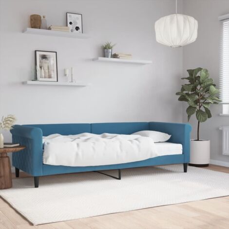 Sofá cama con colchón terciopelo azul 80x200 cm vidaXL (1/5)
