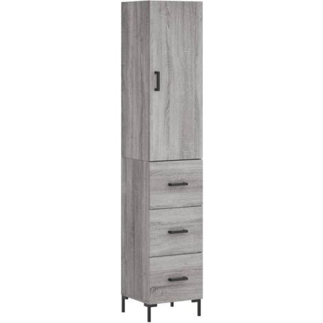 Aparador alto madera contrachapada gris Sonoma 34,5x34x180 cm vidaXL (1/5)