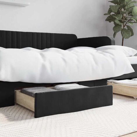 Cajones de cama 2 uds madera de ingeniería y terciopelo negro vidaXL