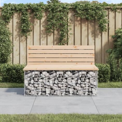 Banco de jardín diseño gaviones madera maciza pino 103x70x65 cm vidaXL