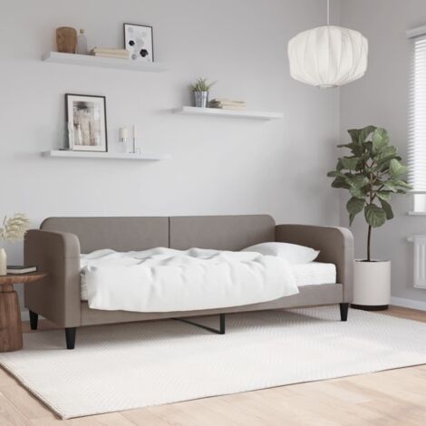 Sofá cama con colchón tela gris taupe 80x200 cm vidaXL
