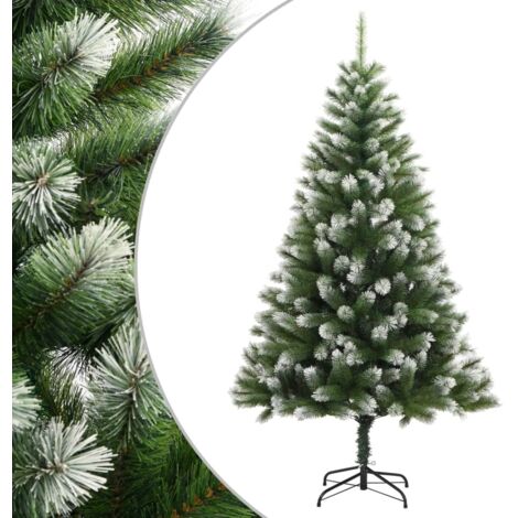 Árbol de Navidad artificial con bisagras y nieve flocada 150 cm vidaXL