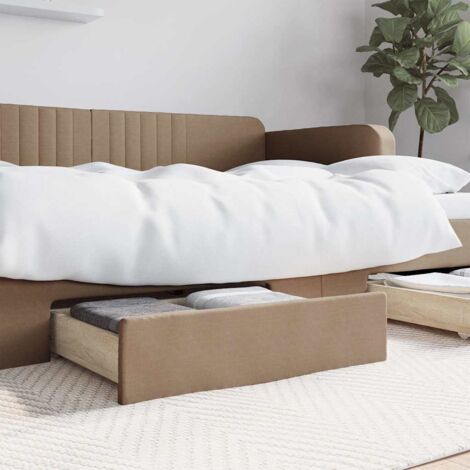 Cajones cama 2 uds madera ingeniería cuero sintético capuchino vidaXL