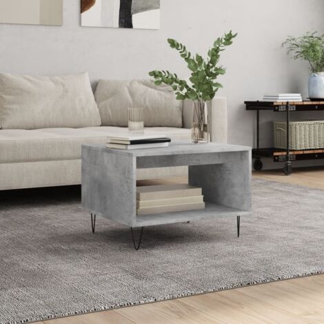 Mesa de centro madera de ingeniería gris hormigón 60x50x40 cm vidaXL
