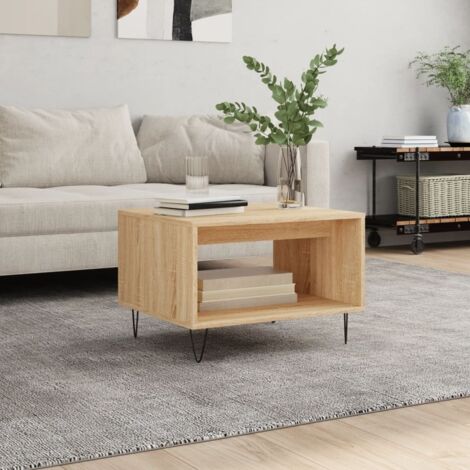 Mesa de centro madera de ingeniería roble Sonoma 60x50x40 cm vidaXL