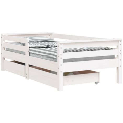 Estructura cama niños con cajones madera pino blanco 70x140 cm vidaXL