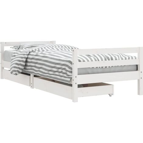 Estructura cama infantil y cajones madera pino blanco 90x190 cm vidaXL