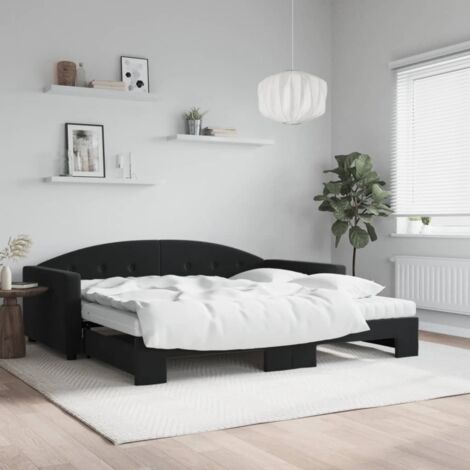 Sofá cama nido con colchón terciopelo negro 100x200 cm vidaXL (1/5)
