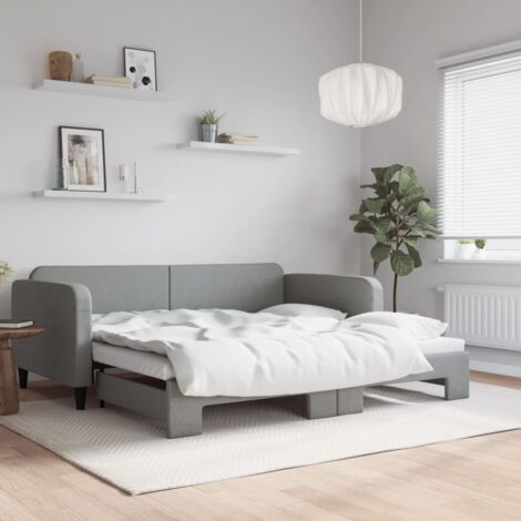 Sofá cama nido tela gris claro 100x200 cm vidaXL