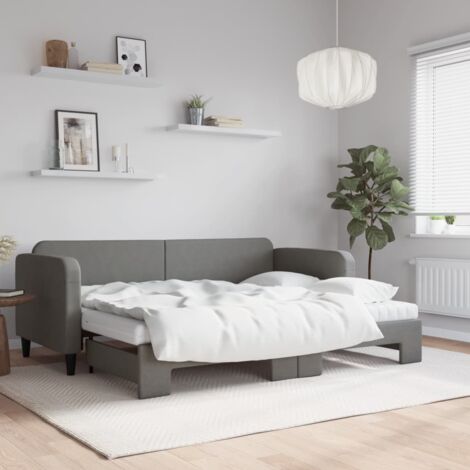 Sofá cama nido con colchón tela gris oscuro 80x200 cm vidaXL