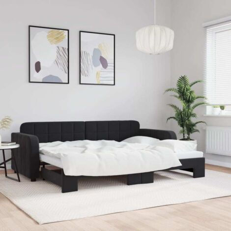 Sofá cama nido terciopelo negro 80x200 cm vidaXL