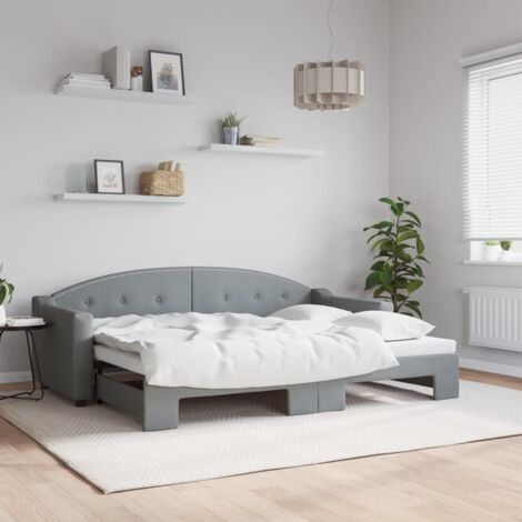 Sofá cama nido tela gris claro 80x200 cm vidaXL (1/5)