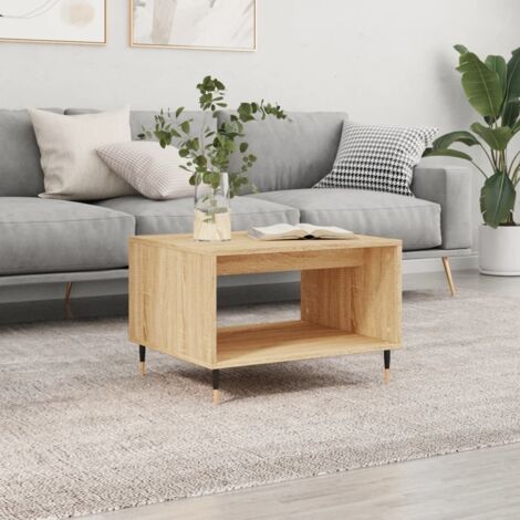 Mesa de centro madera de ingeniería roble Sonoma 60x50x40 cm vidaXL