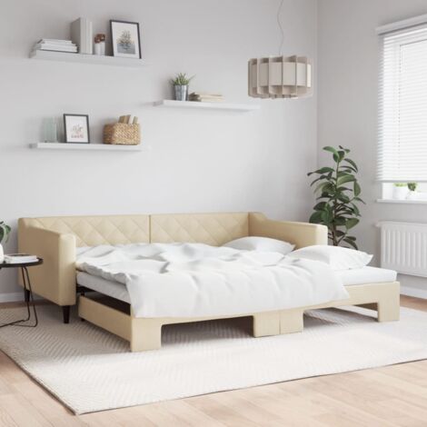 Sofá cama nido tela crema 100x200 cm vidaXL (1/5)