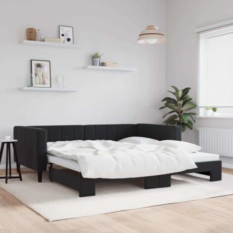 Sofá cama nido terciopelo negro 100x200 cm vidaXL